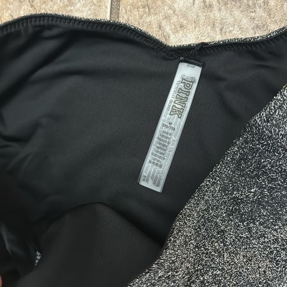 NWT Pink Victorias Secret black silver metallic high rise bikini swim bottoms M - Picture 6 of 8